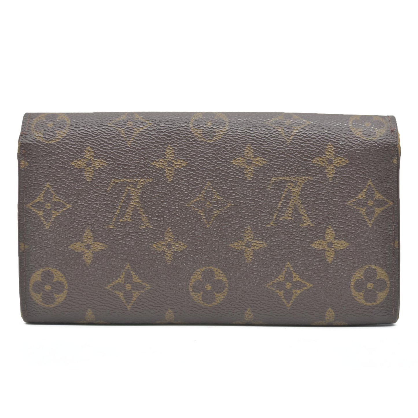 $770 Louis Vuitton Monogram Portefeiulle Sarah Long Bifold Wallet Brown SD0090
