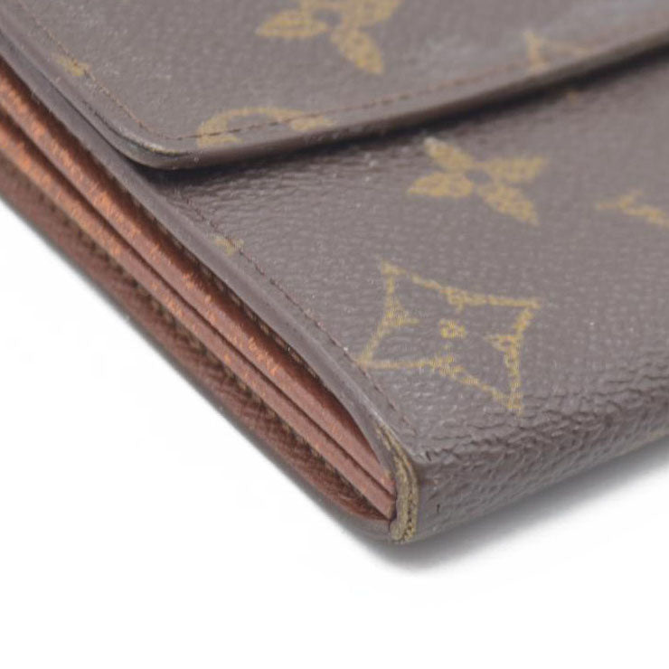 $770 Louis Vuitton Monogram Portefeiulle Sarah Long Bifold Wallet Brown SD0090