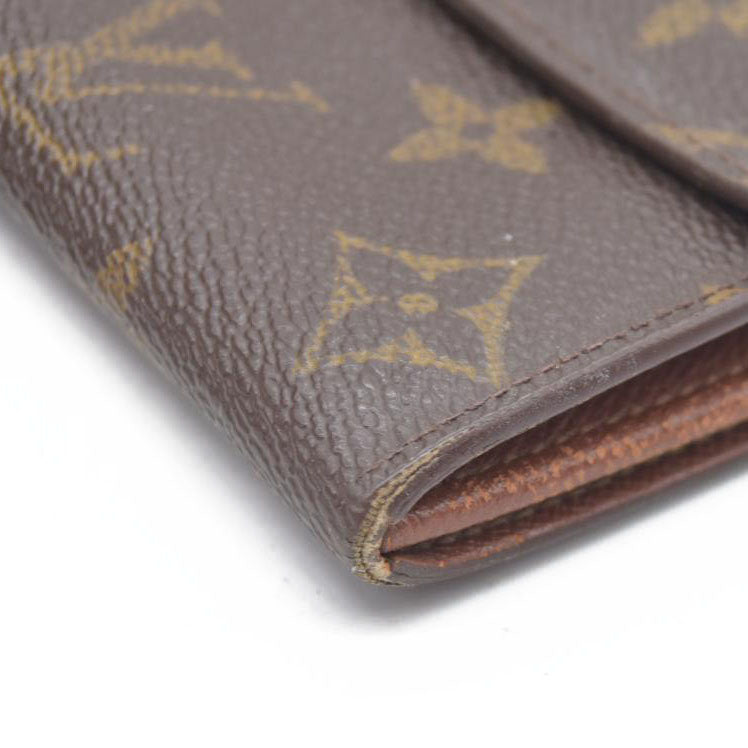 $770 Louis Vuitton Monogram Portefeiulle Sarah Long Bifold Wallet Brown SD0090