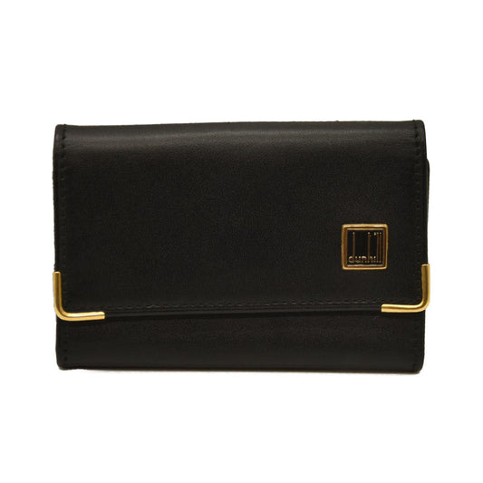 Dunhill Logo Plate Leather 6 Ring Key Case Black