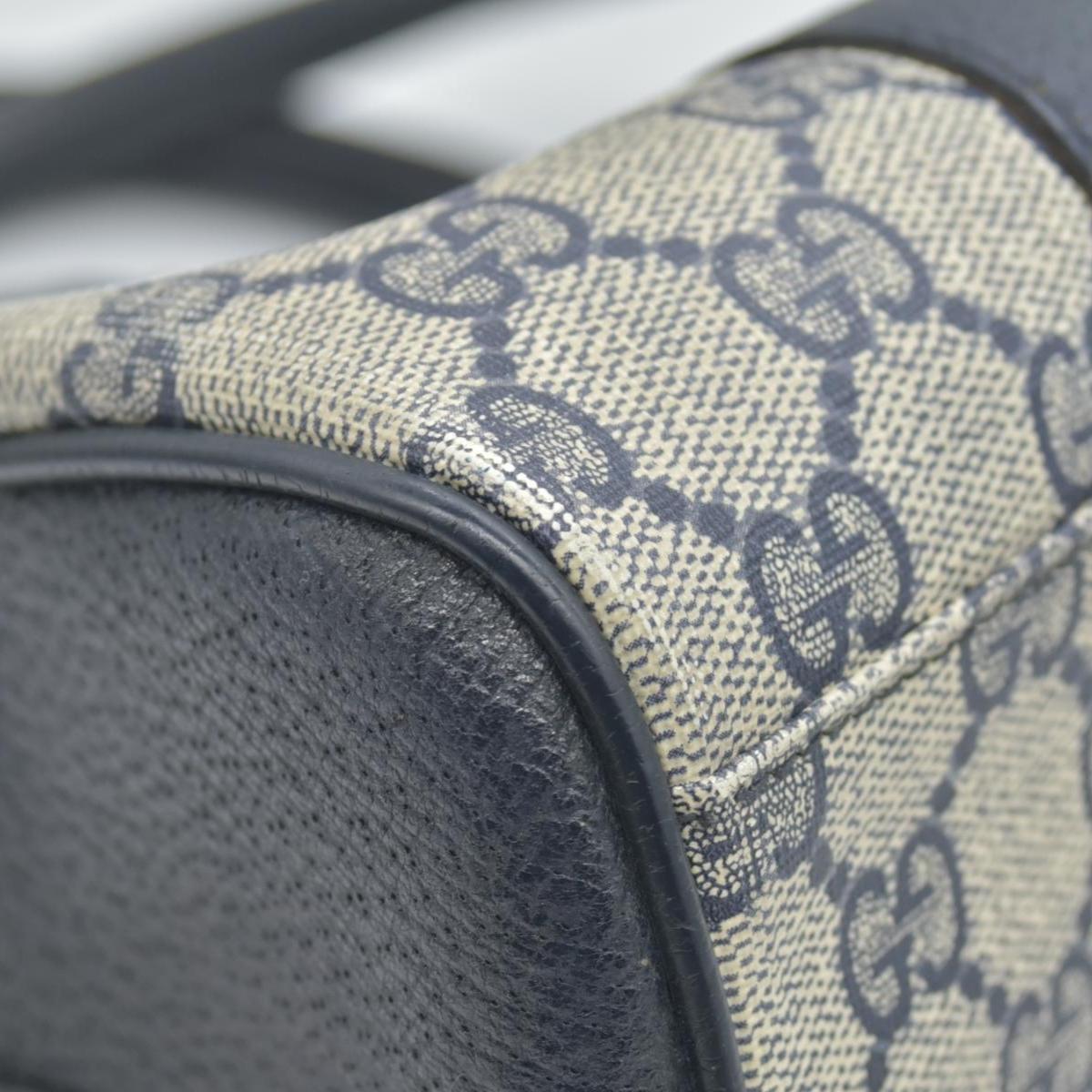 $950 Gucci Vintage GG Monogram Supreme Boston Handbag PVC Leather CONSIGNMENT