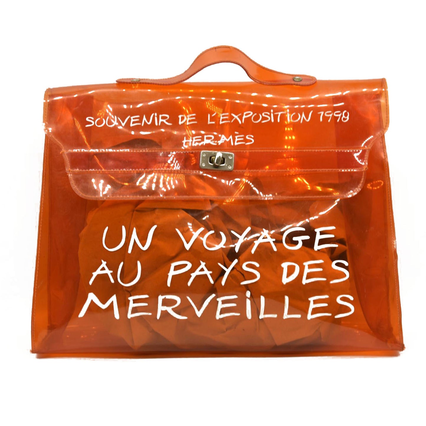 Hermes  Vinyl Souvenir De L'Exposition Kelly Orange