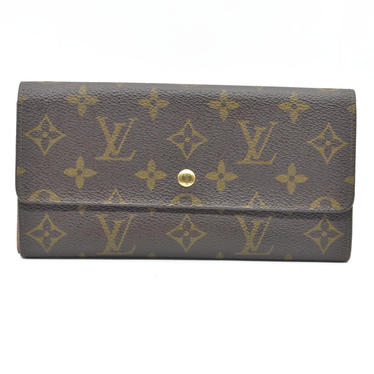 $770 Louis Vuitton Monogram Portefeiulle Sarah Long Bifold Wallet Brown 882AN