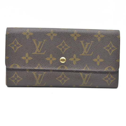 $770 Louis Vuitton Monogram Portefeiulle Sarah Long Bifold Wallet Brown 882AN