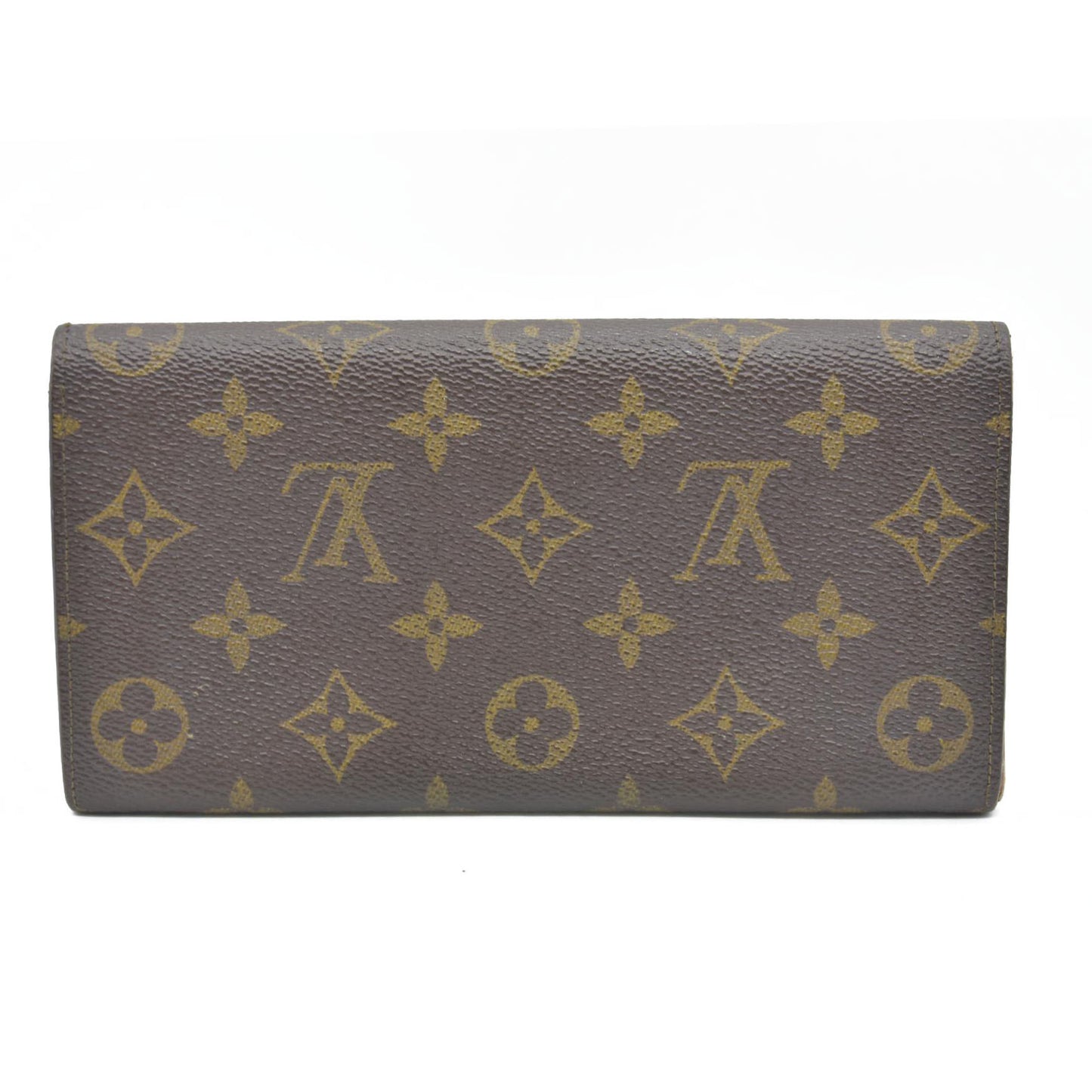 $770 Louis Vuitton Monogram Portefeiulle Sarah Long Bifold Wallet Brown 882AN