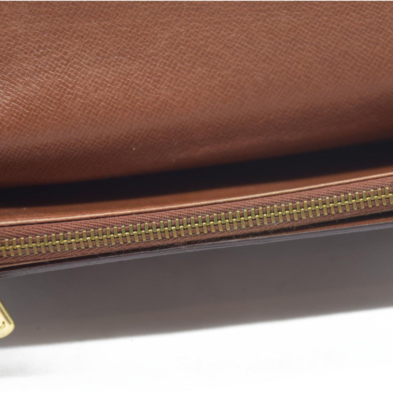 $770 Louis Vuitton Monogram Portefeiulle Sarah Long Bifold Wallet Brown 882AN