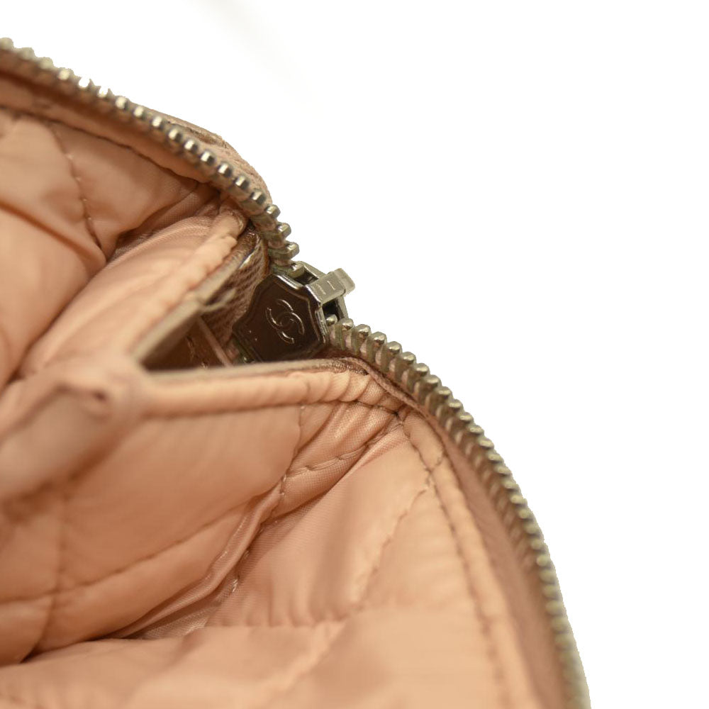 Chanel  Metallic Lambskin Quilted Cosmetic Pouch Gold