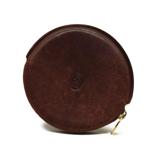 Must de Cartier Leather Coin Purse Wallet Bordeaux