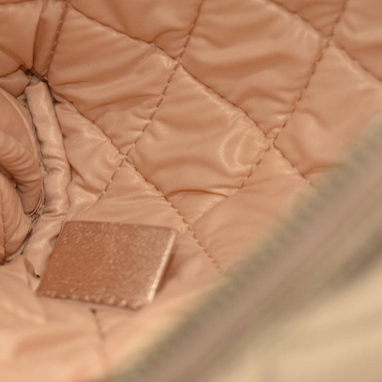 Chanel  Metallic Lambskin Quilted Cosmetic Pouch Gold