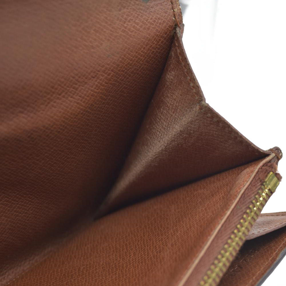 $770 Louis Vuitton Monogram Portefeiulle Sarah Long Bifold Wallet Brown 882AN
