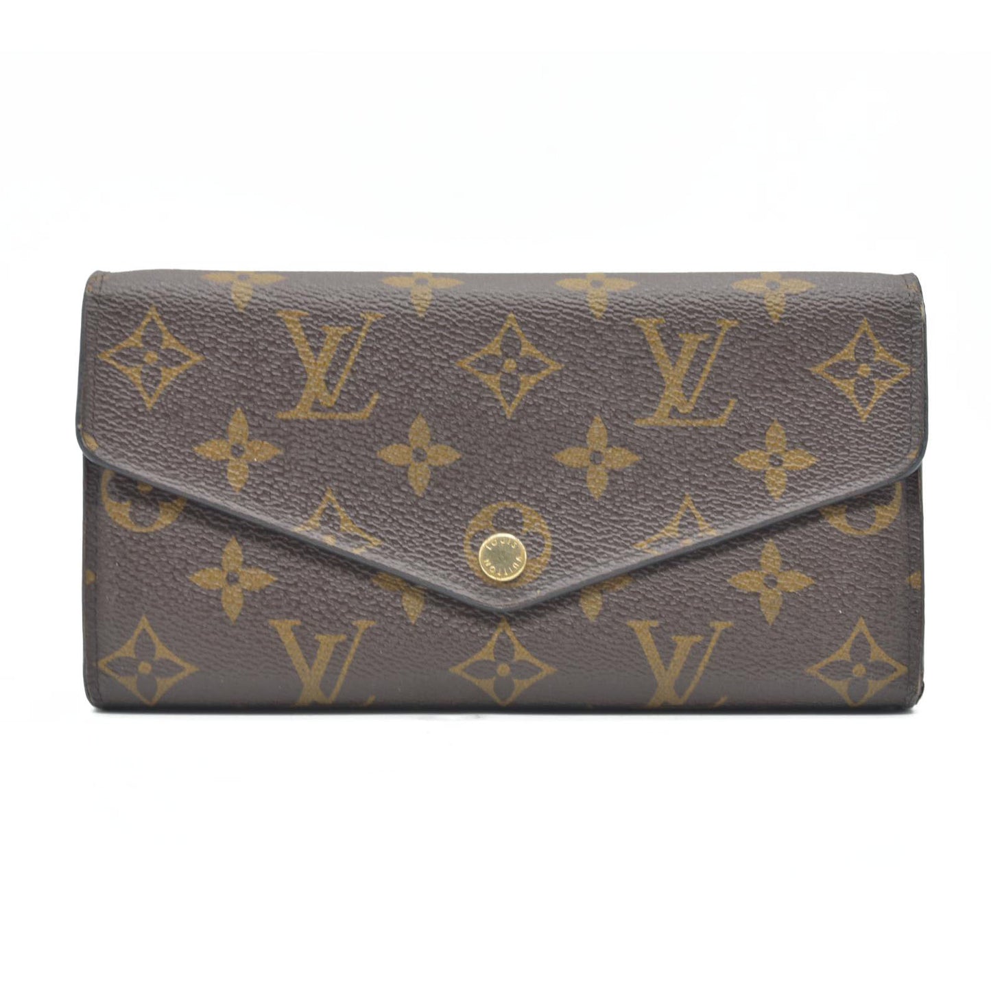 $770 Louis Vuitton Monogram Portefeiulle Sarah Long Bifold Wallet Brown