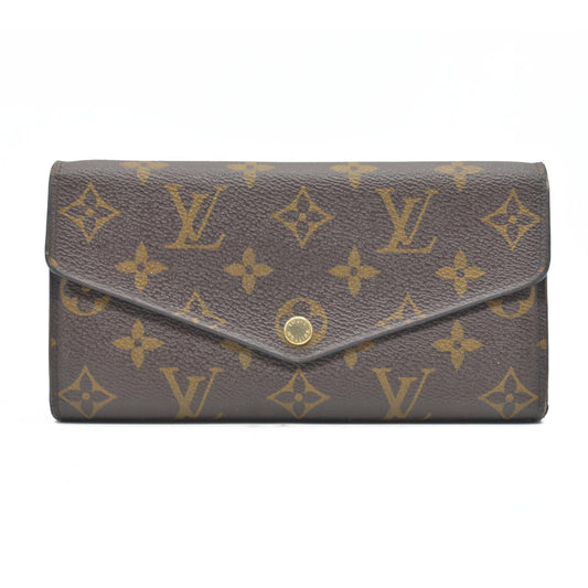 $770 Louis Vuitton Monogram Portefeiulle Sarah Long Bifold Wallet Brown