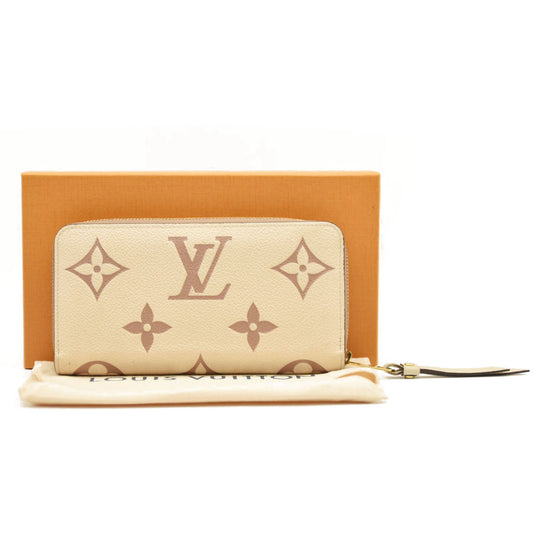 LOUIS VUITTON Empreinte Monogram Giant Zippy Wallet Creme Bois De Rose