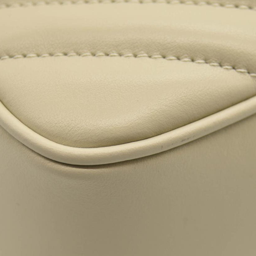 NEW $1690 SAINT LAURENT Calfskin Matelasse Monogram Lou Camera Bag Crema Soft