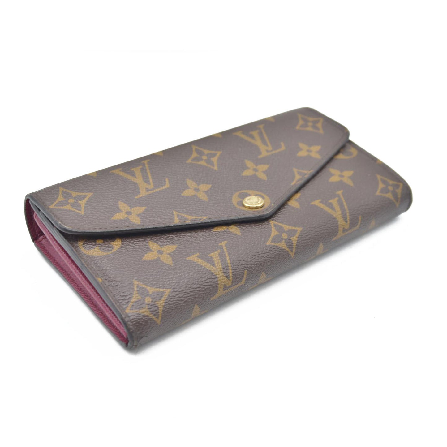$770 Louis Vuitton Monogram Portefeiulle Sarah Long Bifold Wallet Brown