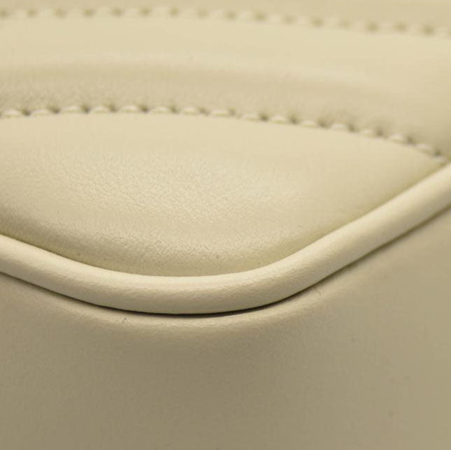 NEW $1690 SAINT LAURENT Calfskin Matelasse Monogram Lou Camera Bag Crema Soft