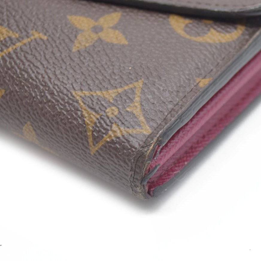 $770 Louis Vuitton Monogram Portefeiulle Sarah Long Bifold Wallet Brown