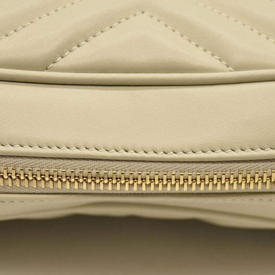 NEW $1690 SAINT LAURENT Calfskin Matelasse Monogram Lou Camera Bag Crema Soft