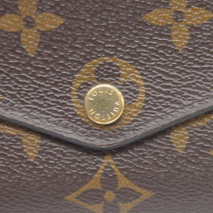 $770 Louis Vuitton Monogram Portefeiulle Sarah Long Bifold Wallet Brown