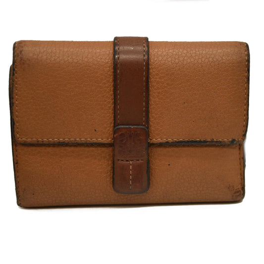 LOEWE Anagram Leather Trifold Wallet Brown
