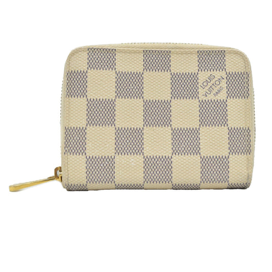 Louis Vuitton Damier Azur Zippy Zip Coin Purse Wallet White SN1117