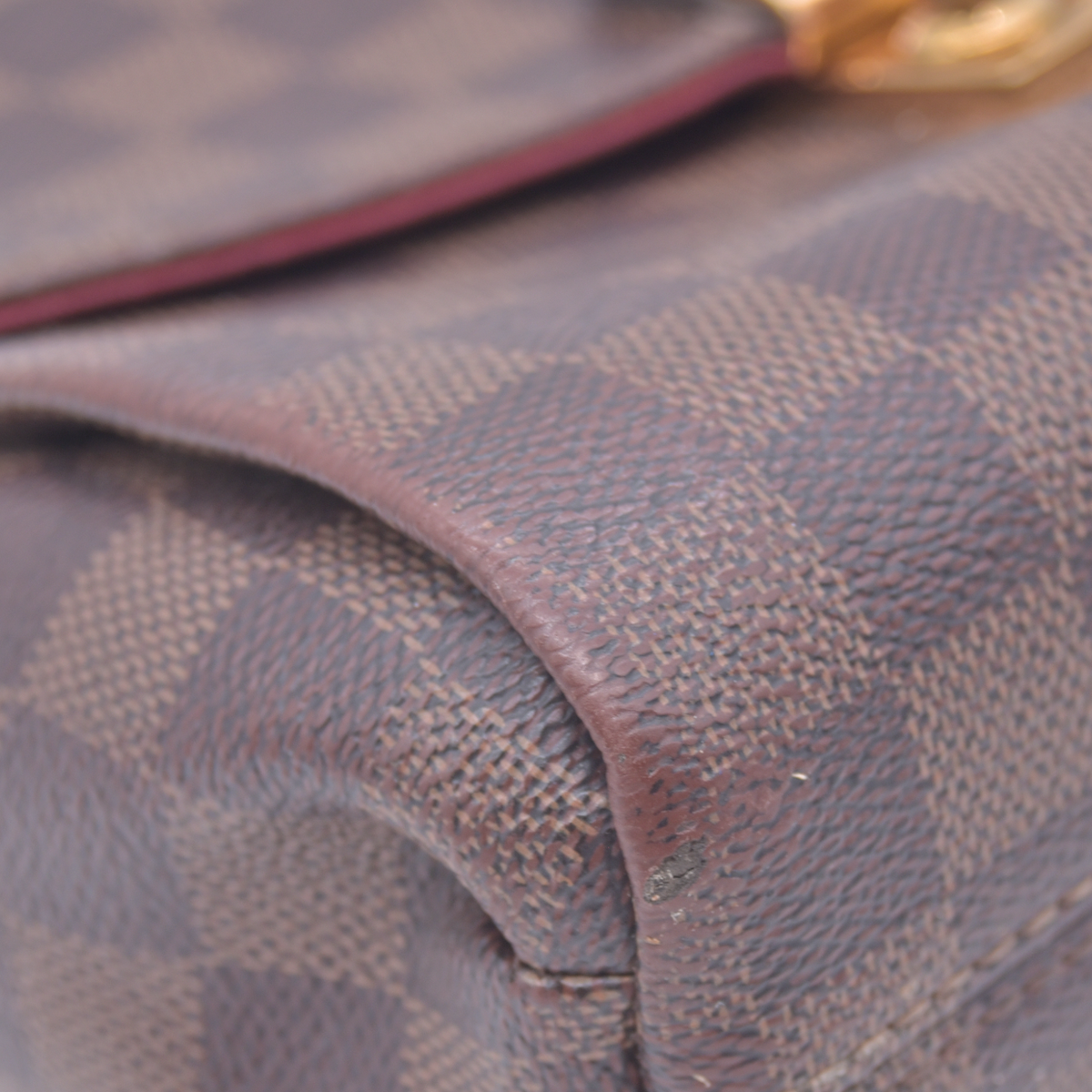 $1960 2020 LOUIS VUITTON Damier Ebene Croisette Top Handle Crossbody Bag Brown FL1210