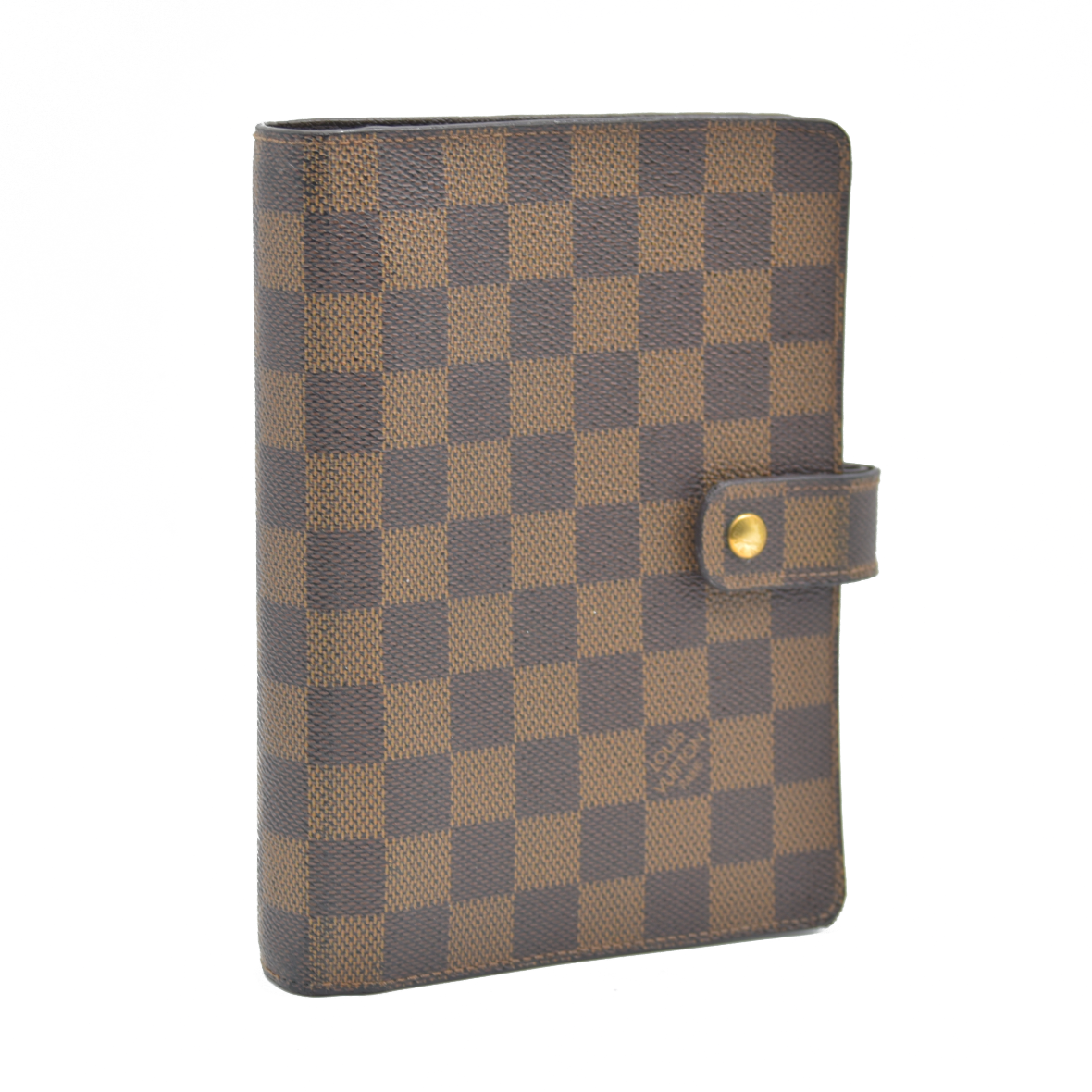 $755 Louis Vuitton Damier Ebene Medium Ring Agenda Cover Consignment NL SP0022 2002