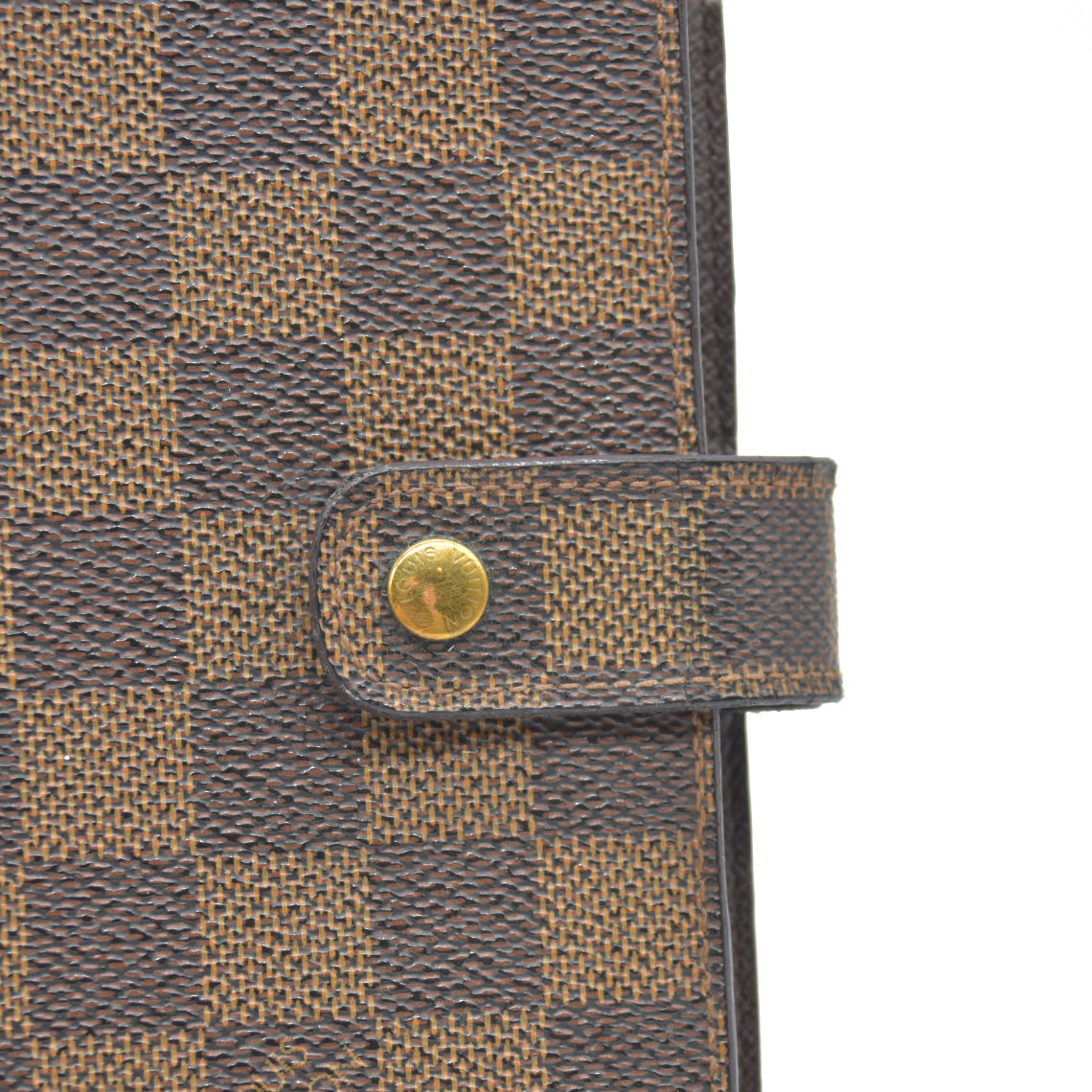 $755 Louis Vuitton Damier Ebene Medium Ring Agenda Cover Consignment NL SP0022 2002
