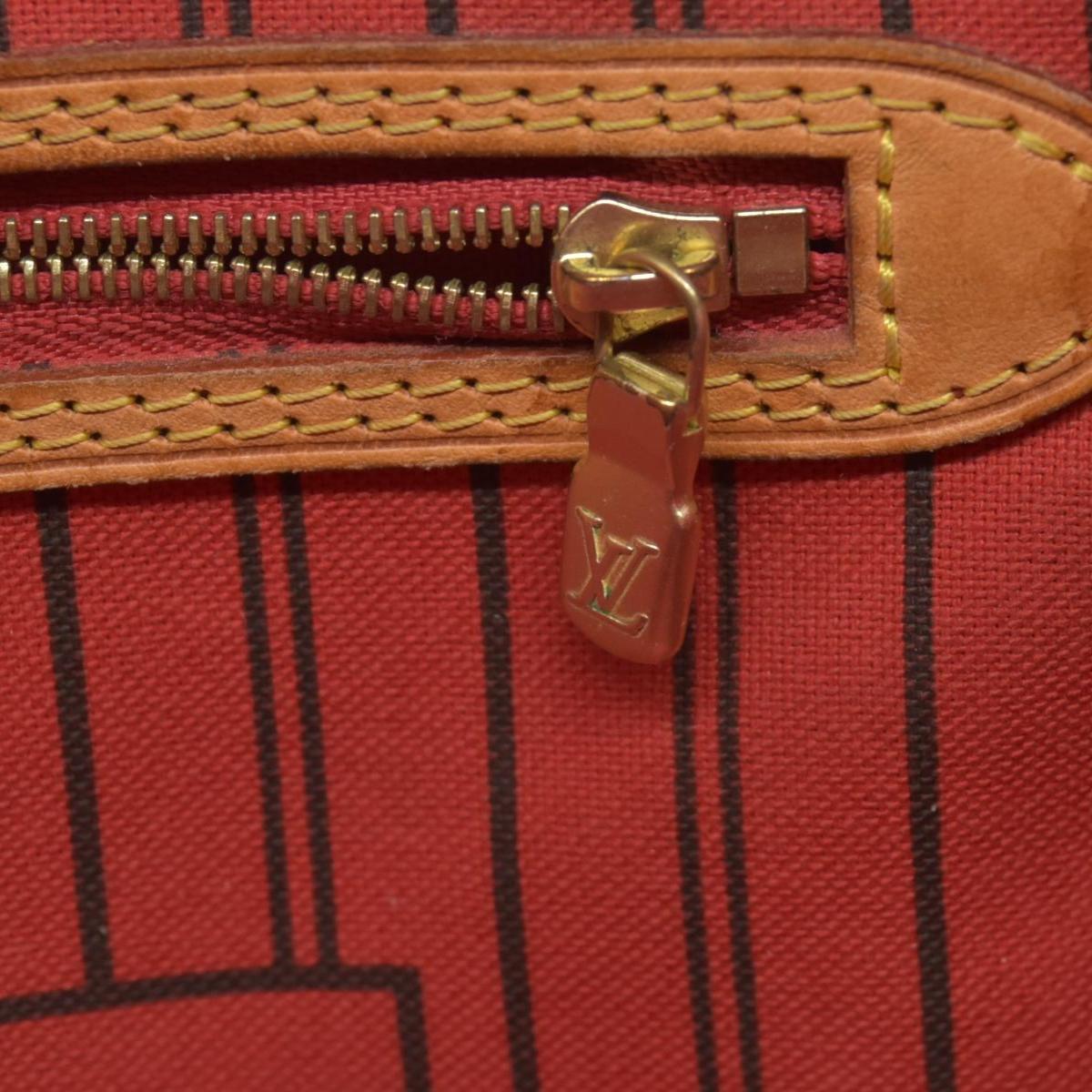 $2170 Louis Vuitton Monogram Neverfull MM Cherry AR1127