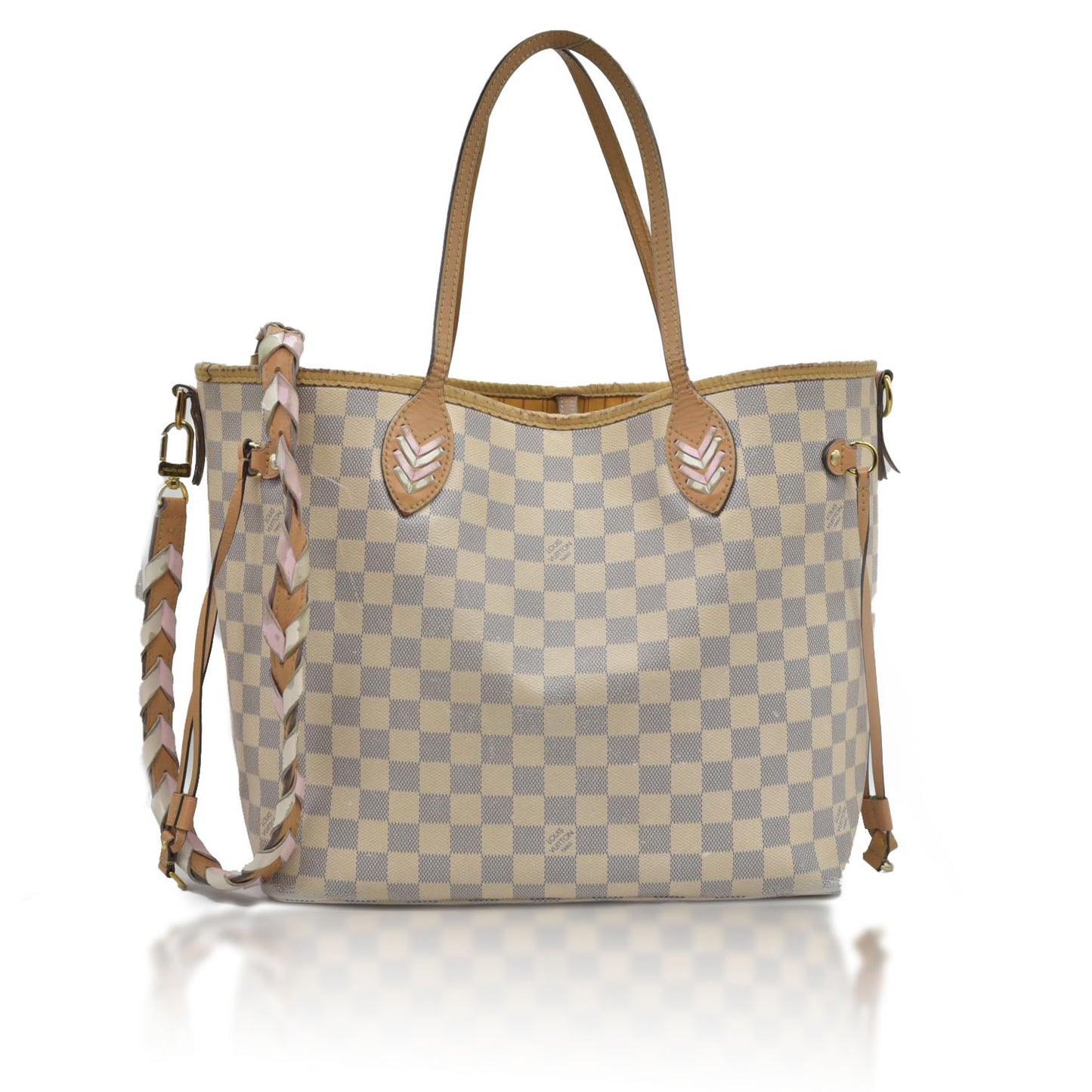 Louis Vuitton Damier Azur Braided Neverfull MM Tote