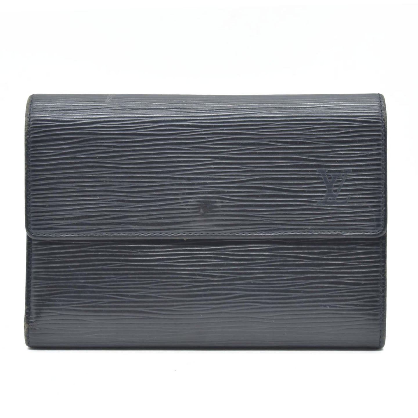 Louis Vuitton Epi Leather Etui Papier Porte Tresor Wallet Black SP0045