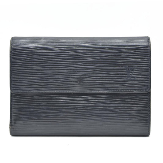 Louis Vuitton Epi Leather Etui Papier Porte Tresor Wallet Black SP0045