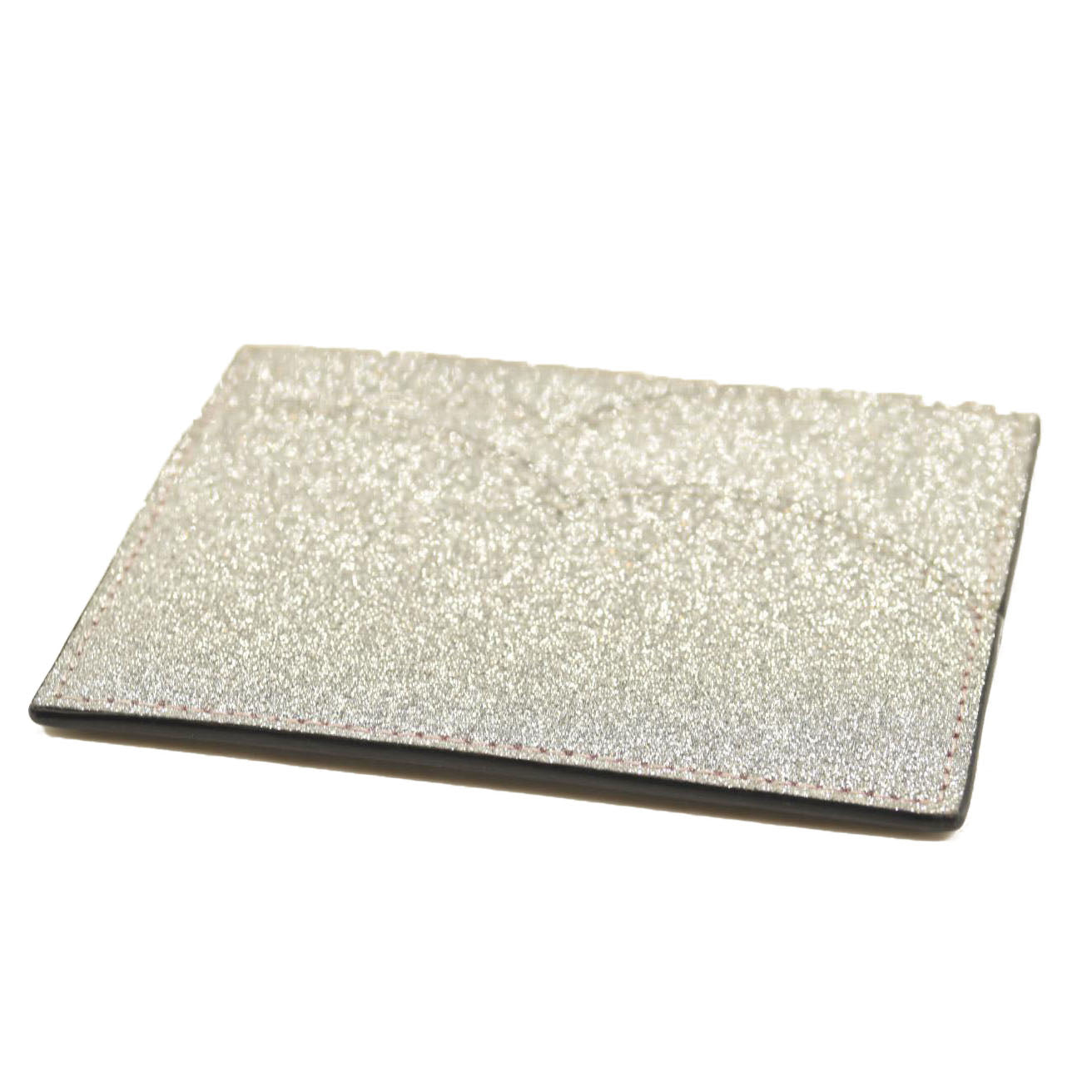 NEW Christian Louboutin Hot Chick Glitter Card Holder in Silver