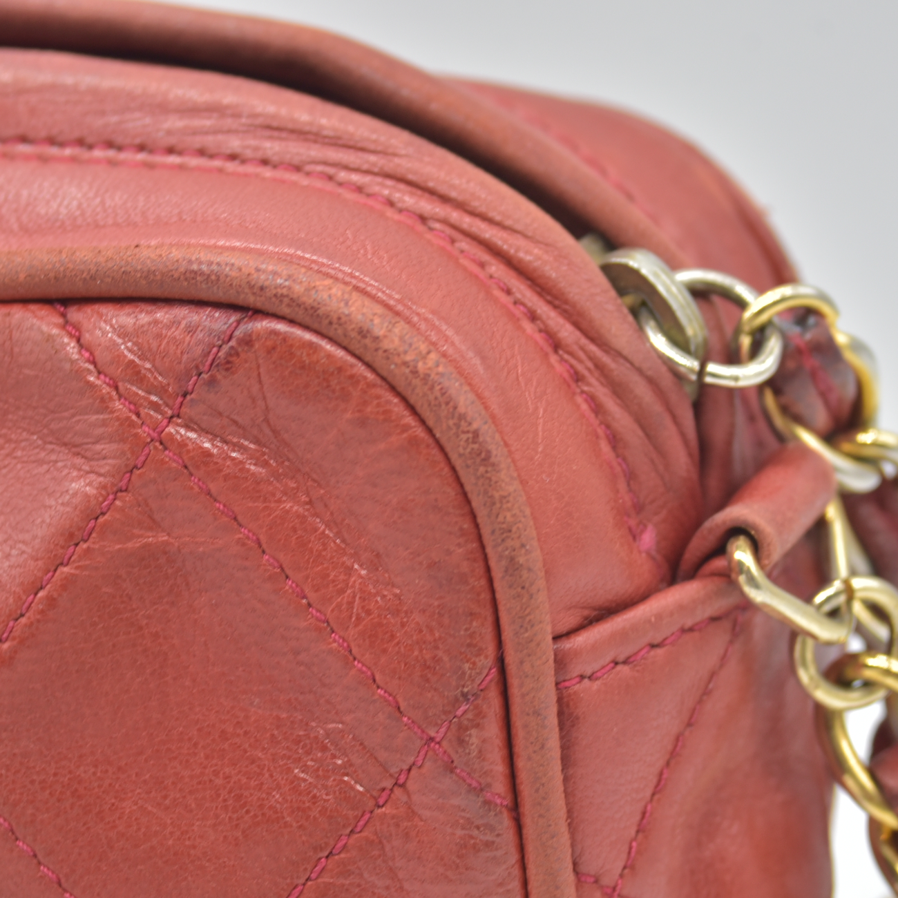 $3850 1986-1988 Chanel Red Lambskin Tassel CC Fringe Camera Bag