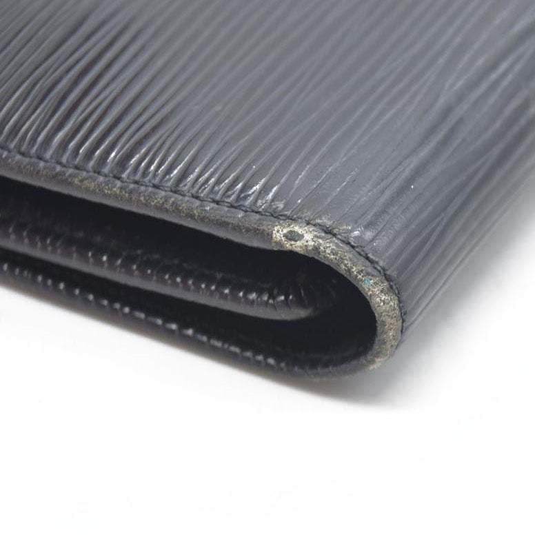 Louis Vuitton Epi Leather Etui Papier Porte Tresor Wallet Black SP0045