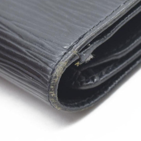 Louis Vuitton Epi Leather Etui Papier Porte Tresor Wallet Black SP0045