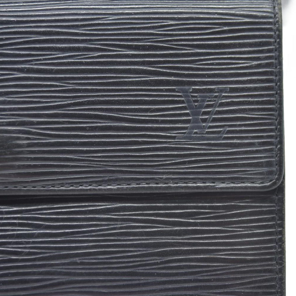 Louis Vuitton Epi Leather Etui Papier Porte Tresor Wallet Black SP0045