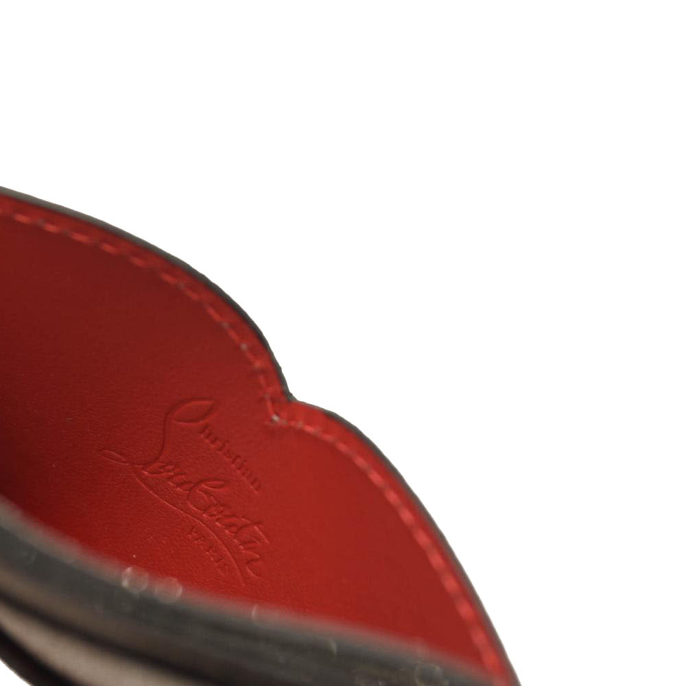 NEW Christian Louboutin Hot Chick Glitter Card Holder in Silver