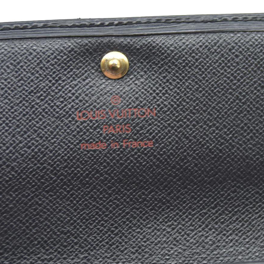 Louis Vuitton Epi Leather Etui Papier Porte Tresor Wallet Black SP0045
