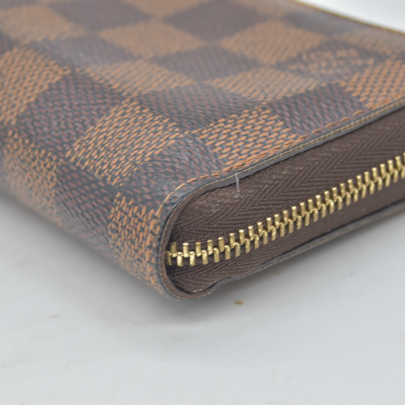 $560 2011 Louis Vuitton Damier Zippy Zip Coin Purse Wallet Brown SN5101