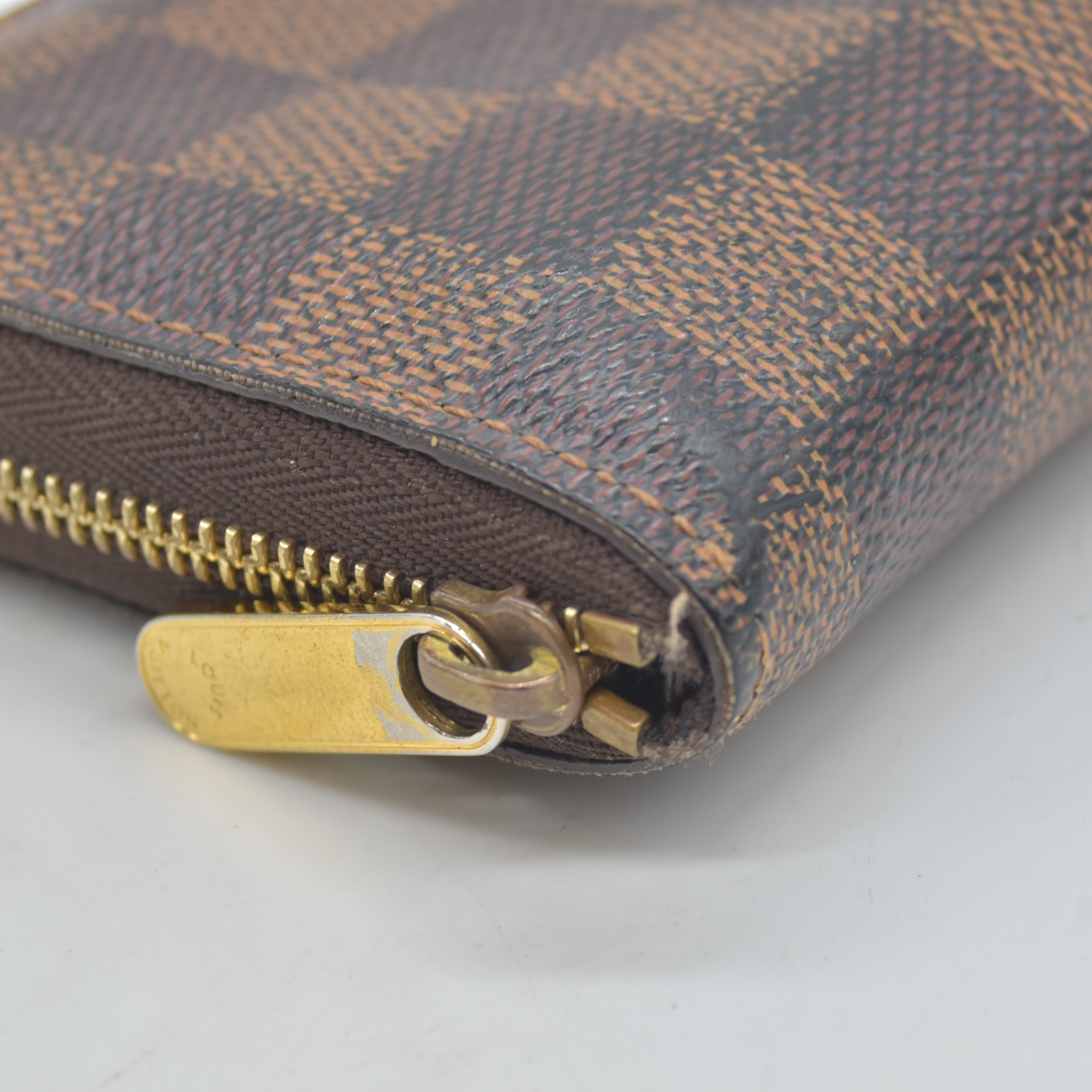 $560 2011 Louis Vuitton Damier Zippy Zip Coin Purse Wallet Brown SN5101