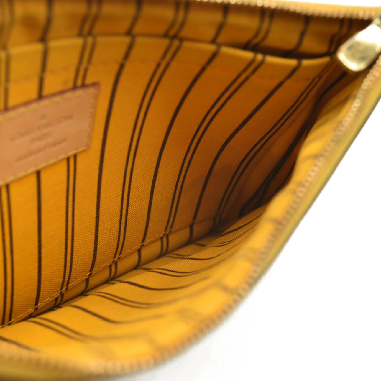 Louis Vuitton Neverfull MM Monogram Mimosa Pouch Clutch TJ2134
