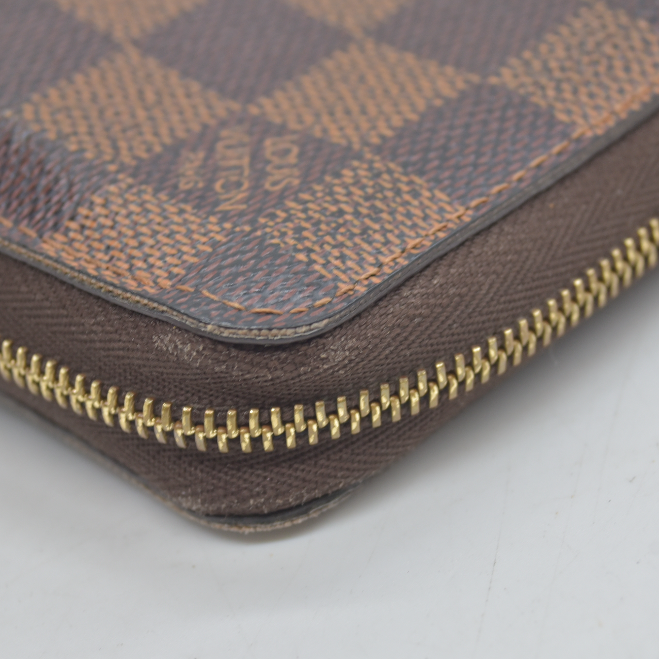$560 2011 Louis Vuitton Damier Zippy Zip Coin Purse Wallet Brown SN5101