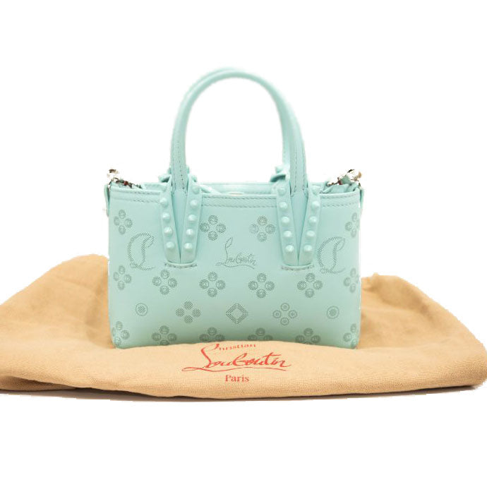 NEW Christian Louboutin Cabata Nano Loubinthesky Leather Tote Blue