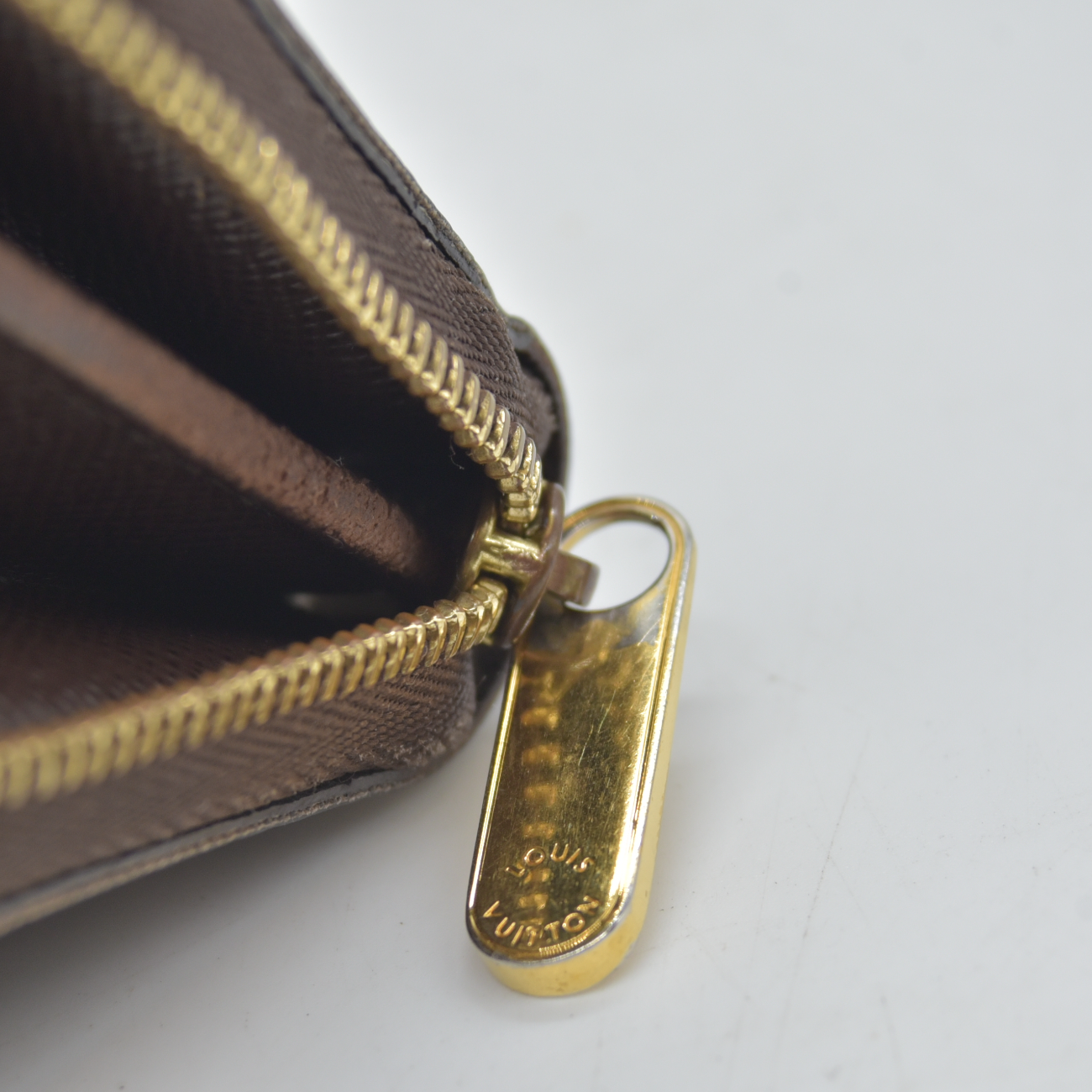 $560 2011 Louis Vuitton Damier Zippy Zip Coin Purse Wallet Brown SN5101