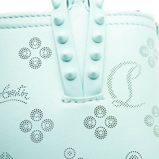 NEW Christian Louboutin Cabata Nano Loubinthesky Leather Tote Blue