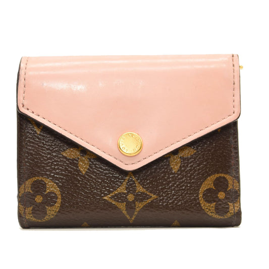 USED $560 LOUIS VUITTON Monogram Zoe Wallet Rose Ballerine