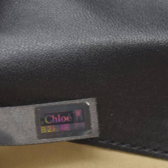 Chloe Ribbon Leather Long Bifold Wallet Purse Black