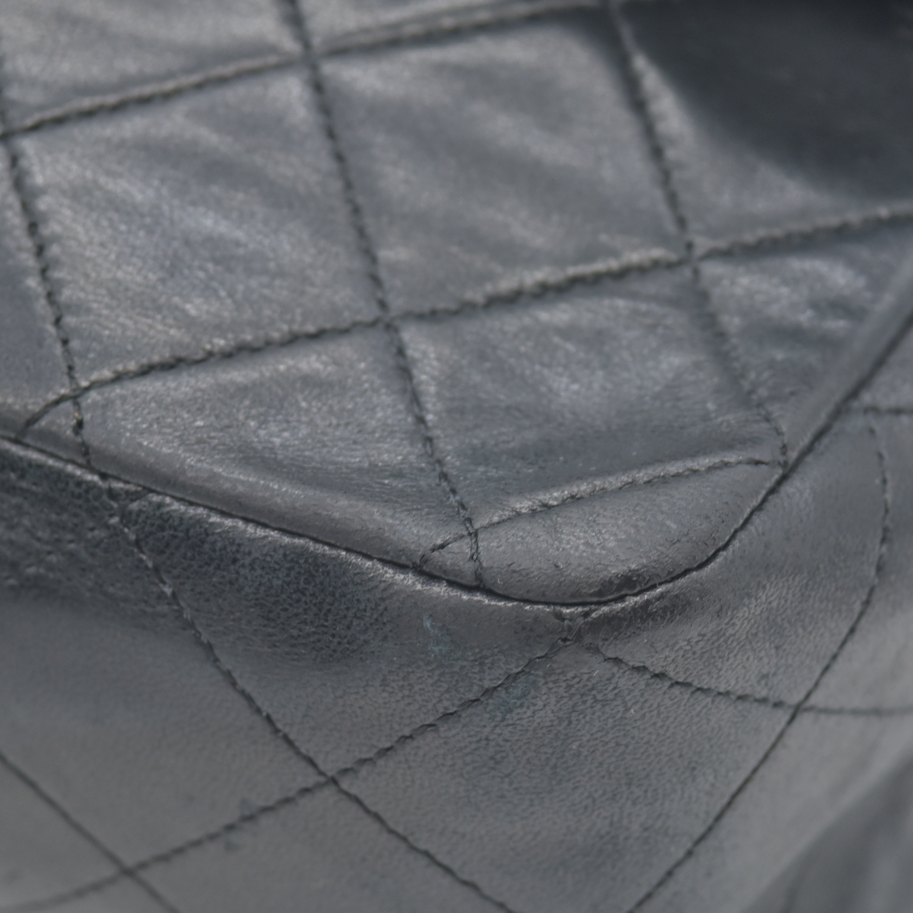 $11700 Chanel Vintage Black Lambskin Single Flap Bag - Jumbo 30cm