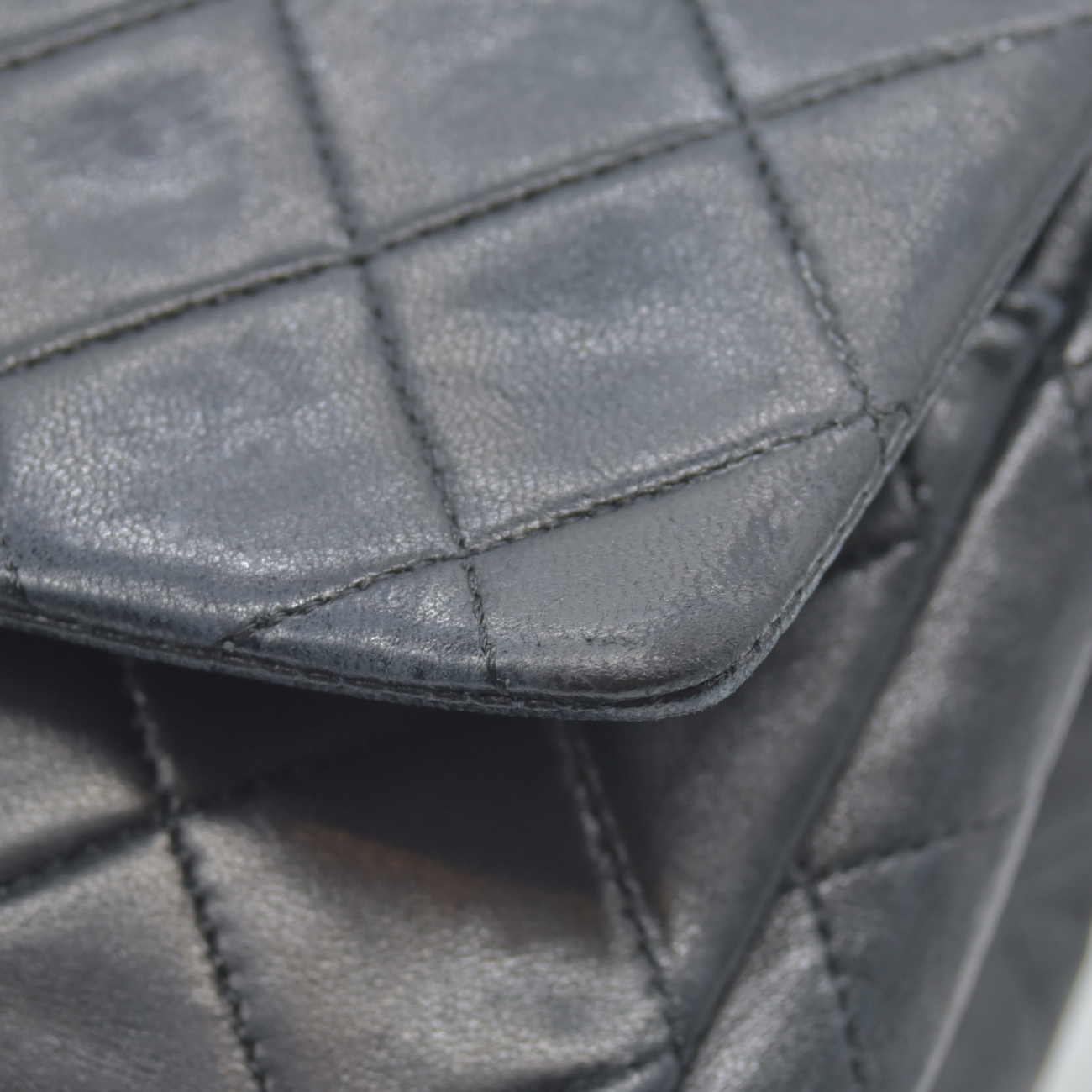 $11700 Chanel Vintage Black Lambskin Single Flap Bag - Jumbo 30cm
